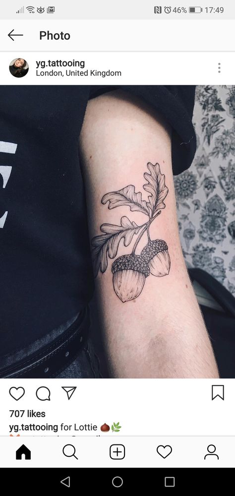 Oak Leaves Tattoo, Nut Tattoo, Oak Leaf Tattoo, Oak Tattoo, Oak Leaf Tattoos, Acorn Tattoo, White Oak Leaf, Cuff Tattoo, Tattoos Inspo