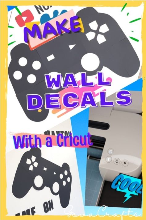 Diy Gamer Room Decor, Diy Gamer Decor, Bug Bedroom, Cricut Wall Decals, Video Game Themed Bedroom, Gamer Wall Decor, Diy Poster Frame, Gamer Room Diy, Video Game Room Decor