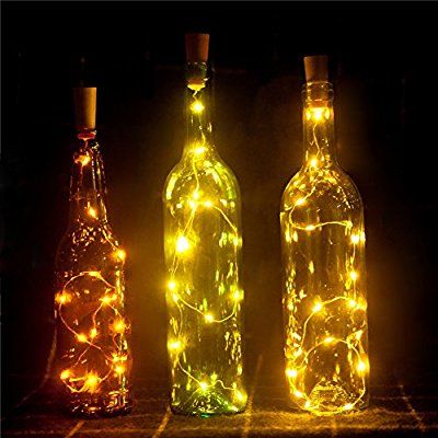 Bottle Light, 3 Pack of Wine Bottle Cork Lights, Copper Led Light Strips, Wire Starry Rope Lamp Kit DIY with battery for Christmas Decor Wedding Party Decoration, Holiday Décor, EIISON (Warm White), Outdoor Light Strings - Amazon Canada Holiday Wine Bottle Crafts, Wine Bottle Lights, Copper Wire Fairy Lights, Holiday Wine Bottles, Wire Fairy Lights, Starry String Lights, Rope Lamp, Copper Wire Lights, Starry Lights