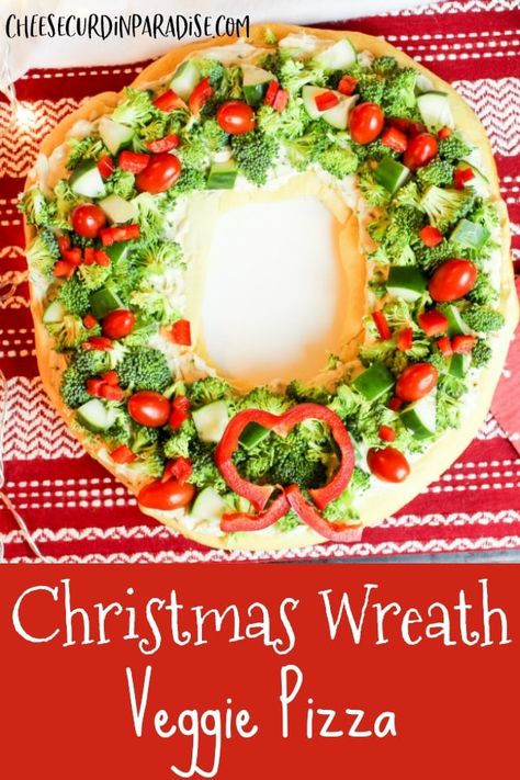 Broccoli Wreath Christmas, Christmas Vegetable Pizza, Veggie Pizza Wreath Crescent Rolls, Pillsbury Wreath Appetizer, Christmas Wreath Veggie Pizza, Crescent Roll Wreath Recipes Christmas Appetizers, Crescent Roll Wreath Recipes Holidays, Wreath Shaped Appetizers, Veggie Crescent Pizza