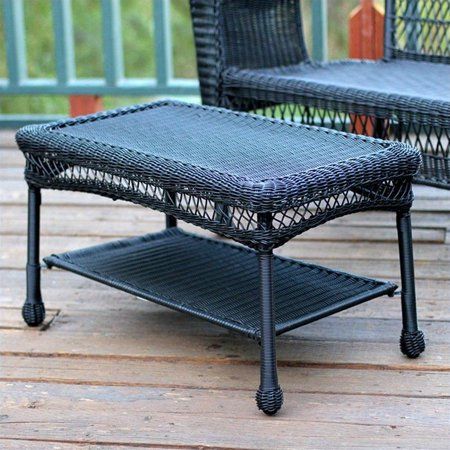 "Enjoy the nostalgic look of wicker furniture with none of the deterioration or constant upkeep. This table will look as charming in a sun room as it will on your patio. It's constructed of all-weather resin wicker, making it extremely durable for outdoor use. This hand-woven resin is UV-resistant and can handle all weather extremes without any visible wear. It's practically maintenance free - just hose it down and wipe it dry. The steel frame adds to its stability. A full-length lower shelf is Indoor Wicker Furniture, Resin Wicker Patio Furniture, Best Patio Furniture, Patio Coffee Table, Wicker Dresser, Furniture Coffee Table, Rattan Patio Furniture, Beach Furniture, Wicker Headboard