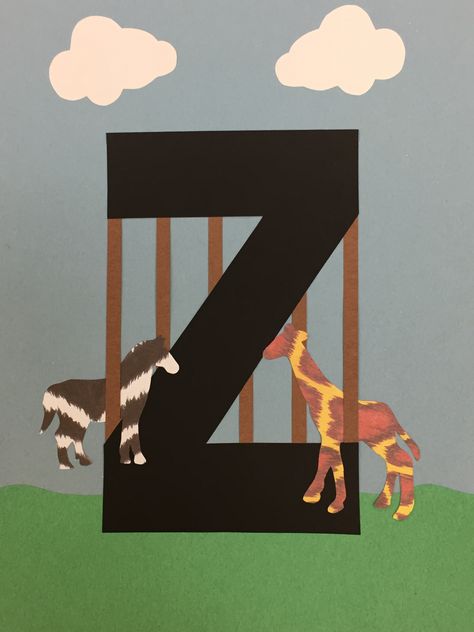 Letter Z Art Preschool, Z Is For Zoo Preschool, Letter Z Preschool Crafts, Z Crafts For Preschool, Z Is For Craft, Z Is For, Letter Z Craft, Letter Z Crafts For Preschoolers, Letter Z Crafts