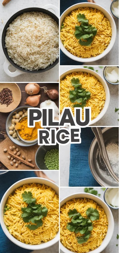 A photo of Pilau Rice Recipe Pilau Rice Recipe, Pilau Rice, Basmati Rice, Frozen Peas, Vegetable Stock, Rice Recipe, Fresh Cilantro, Simple Recipe, Home Recipes