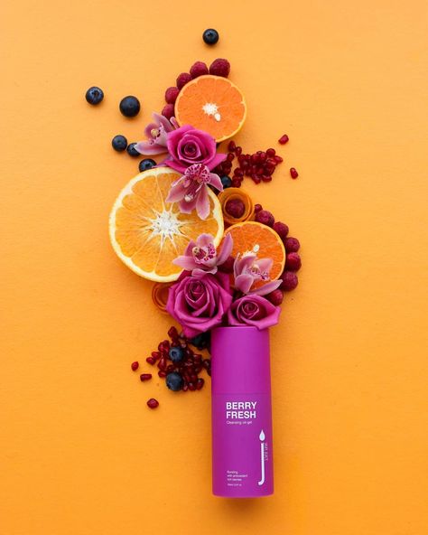 Colourful Product Photography, Color Blocking Product Photography, Fruit Skincare Photography, Colorful Skincare Photography, Bright Colorful Product Photography, Commercial Photography Product, So Aesthetic, Skincare Products Photography, Orange Party