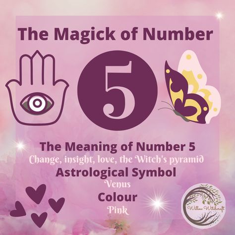 Willow Witchcraft Witch Numerology, 5 Meaning, Soulmate Stories, Life Path Number 7, Number Magic, Numerology Life Path, Number Five, Astrological Symbols, Numerology Numbers