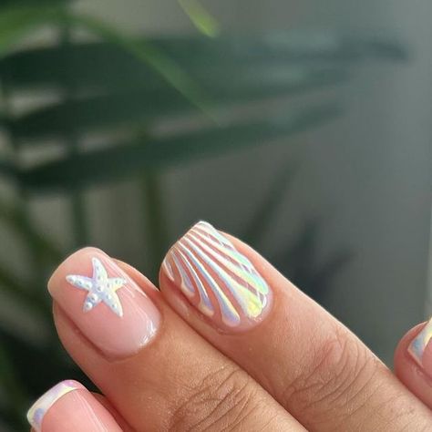 Shelley Graham on Instagram: "Holiday ready with these cute mermaid nails 🌊🐚🧜🏻‍♀️  @the_gelbottle_inc Chrome (spectrum)  @homeofnailart white nail art paint   Completely inspired by the amazing @nails.by.iz_" Nail Art Paint, Mermaid Nail Art, Amazing Nails, White Nail Art, Mermaid Nails, Nails For Kids, Cute Mermaid, White Nail, Holiday Ready