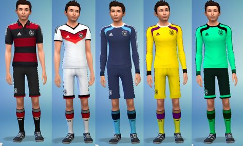 Team Outfits, Germany National Football Team, National Football Teams, Football Kits, Sims 4 Cc, Team Apparel, Sims 4 Mods, Sims 3, Sims Cc