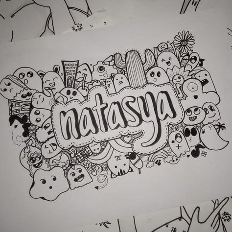 Doodle Name Art Draw, Graffiti Designs Doodles, Doodle Art Name Design, Doodle Name Art Ideas, Contoh Doodle, Name Doodle Art, Doodle Nama, Tulisan Aesthetic, Henna Wall Art