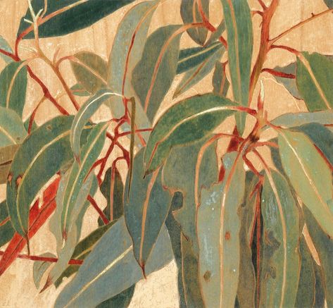 Cressida Campbell, Painting Leaves, Detail Painting, Gum Leaves, Leaves Painting, Australian Painting, Australian Plants, Detailed Paintings, Plant Painting