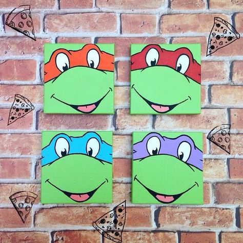 TMNT Teenage Mutant Ninja Turtles Mini Canvas Painting by GrecnyArt on Etsy https://www.etsy.com/listing/227960354/tmnt-teenage-mutant-ninja-turtles-mini Ninja Turtles Canvas Painting, Canvas Art Disney, Mini Canvas Painting Ideas, Disney Canvas Paintings, Disney Canvas, Disney Paintings, Small Canvas Paintings, Canvas Painting Ideas, Painting Canvases