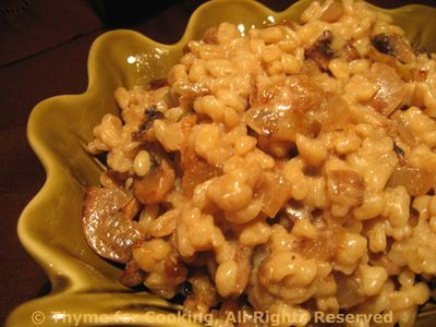 Barley with Mushroom Cream Mushroom Barley Casserole, Barley Casserole, 2 Hours Later, Mushroom Barley, Savory Sides, The Farmer, The Sunflower, Barley, Thyme