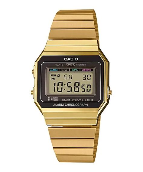 A700WG-9A | CASIO Casio Vintage Watch, Black And Gold Watch, Casio Vintage, Slim Watches, Casa Vintage, Mens Fashion Classy, Unisex Watches, Classic Watches, G Shock