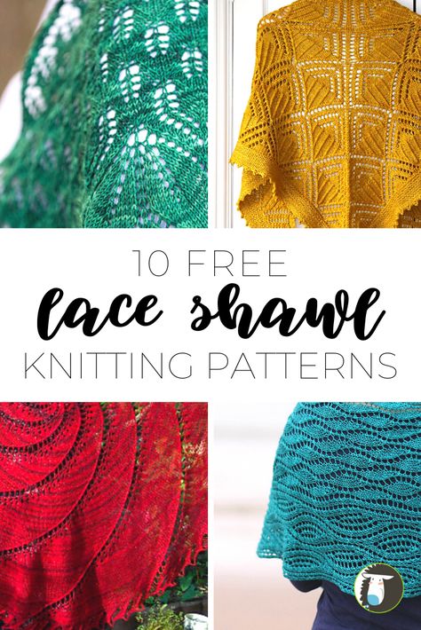 Cast on 10 gorgeous lace shawls - they are all free knitting patterns! #shawl #freepattern #knitting #lace Lace Knitting Shawl, Lace Shawl Pattern, Lace Weight Yarn, Cowl Knitting Pattern, Crochet Shawl Pattern Free, Lace Knitting Patterns, Knitting Blogs, Shawl Knitting Patterns, Lace Shawl