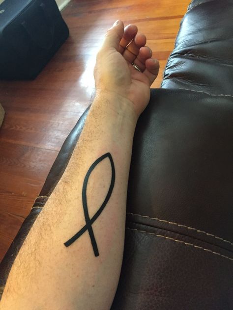 Ichthus Tattoo, Christian Fish Tattoos, Symbol Of Christianity, God Tattoo, God Tattoos, Life Crisis, Christian Symbols, Mid Life Crisis, Ancient Symbols