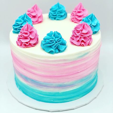 Simple Gender Reveal Cake, Gender Reveal Cake Diy, Reveal Cake Ideas, Gender Reveal Cake Ideas, Gender Cake, Blue Baby Shower Cake, Catering Inspiration, Gender Reveal Cakes, Baby Reveal Cakes