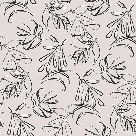 Chasing Paper Botany Charcoal Removable Wallpaper 2'x12' | Crate & Kids Kelly Ventura, Chasing Paper, Pattern Design Inspiration, Sketches Simple, Paper Wallpaper, Botanical Pattern, Wallpaper Wall, Beige Background, Paper Roses