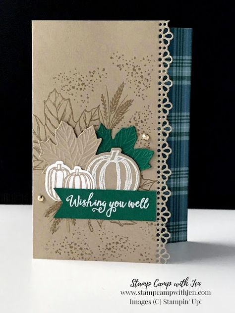 Cards Using Stampin Up Autumn Goodness, Gather Together Stampin Up Cards, Stampin Up Gather Together Cards, Stampin Up Autumn Goodness Cards, Plaid Tidings Dsp Stampin Up Cards, Su Gather Together Cards, Pumpkin Cards Fall, Close To My Heart Fall Cards, Stampin Up Fall Samplers