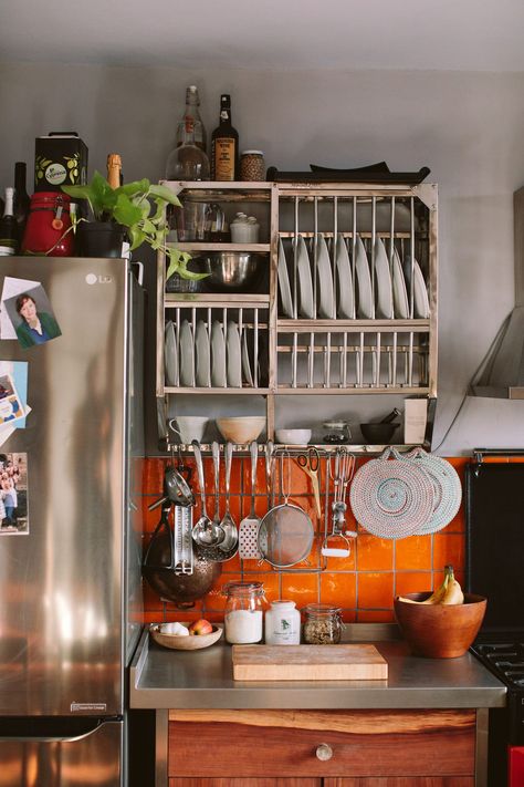 Council Flat, Flat Renovation, Vintage Eclectic Home, Unfitted Kitchen, One Bedroom Flat, Reclaimed Doors, London Kitchen, Studio Flat, Flat Interior