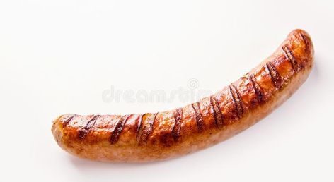 Single German Bratwurst Sausage On White Stock Image - Image of diet, construction: 116954341 German Bratwurst, Bratwurst Sausage, German Sausage, Old Greeting Cards, White Stock, Sausage Dog, Side View, Hot Dogs, Greeting Card