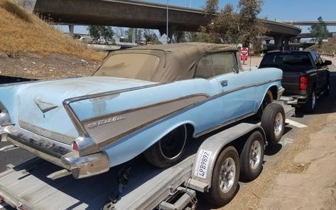 Dusty Ragtop: 1957 Chevrolet Bel Air Convertible #ForSale #Chevrolet - https://barnfinds.com/dusty-ragtop-1957-chevrolet-bel-air-convertible/ 57 Chevy Convertible, Chevy Convertible, Craigslist Cars, Junkyard Cars, 57 Chevy Bel Air, 1957 Chevrolet Bel Air, 1957 Chevy Bel Air, Car Barn, 1957 Chevy