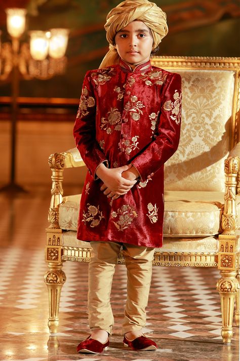 Traditional Dress For Boy, Kids Sherwani Boys, Kids Indian Wear, Indian Wedding Clothes For Men, Kids Dress Boys, Kids Party Wear Dresses, Kids Party Wear, Kids Blouse Designs, Kids Blouse