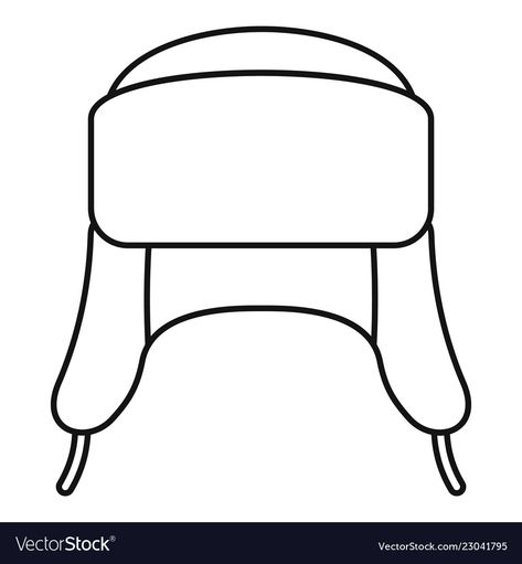 Ear flap winter hat icon outline style Royalty Free Vector Trapper Hat Drawing, Russian Hat Drawing, Winter Hat Drawing, Russian Hat, Hat Vector, Ear Flap Hats, Flat Sketches, Trapper Hats, Drawing Inspo