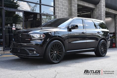 Dodge Durango with 22in Black Rhino Spear Wheels exclusively from Butler Tires and Wheels in Atlanta, GA - Image Number 11966 Blacked Out Dodge Durango, Dodge Durango Blacked Out, Blacked Out Durango, Black Dodge Durango, Black Durango, Durango Rt, Dodge Suv, 2023 Manifestation, Black Rhino