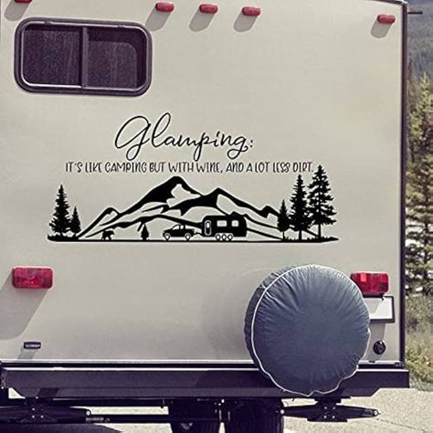 ROWNOCEAN Glamping Rv Decal, Rv Camper Vinyl Sticker, Motor Home Decal, Waterproof Adventure Room Decoration Wall Mural (36.2" X 16.5") : Amazon.ca: Tools & Home Improvement Adventure Room, Rv Decals, Adventure Decor, Mountain Tree, Travel Trailer Remodel, Adventure Travel Explore, Sewing Furniture, Motor Home, Tree Wall Stickers