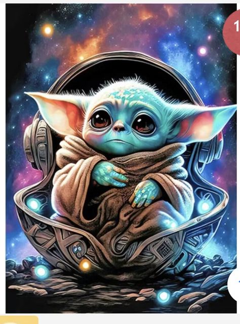 Yoda Artwork, Painting For Adults, Yoda Images, Diamond Dots, Hello Kitty House, Round Canvas, Diamond Painting Kits, Art Cartoon, Diy Cross Stitch