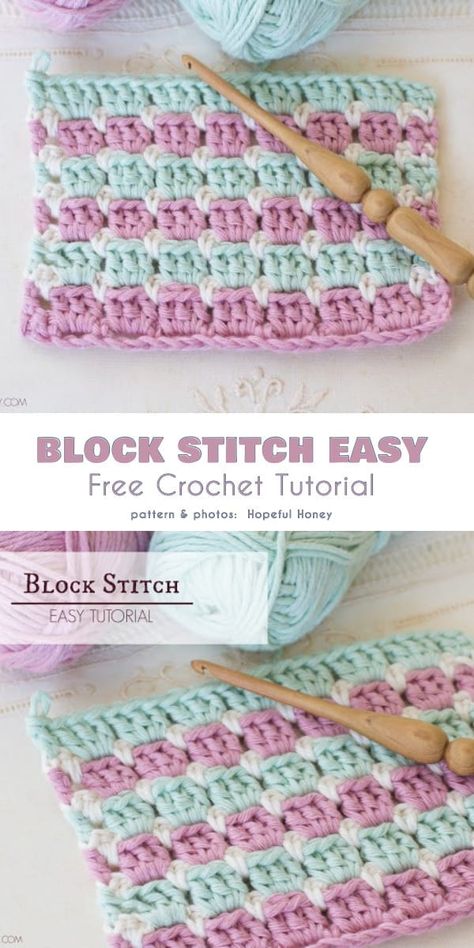 The Block Stitch is Easy! How to Crochet it? | Your Crochet | Your Crochet Crochet Block Stitch, Block Stitch, Pincushion Tutorial, Crochet Blanket Stitch Pattern, Baby Afghan Crochet Patterns, Crochet Tutorial Pattern, Crochet Stitches For Blankets, Confection Au Crochet, Crochet Stitches Free