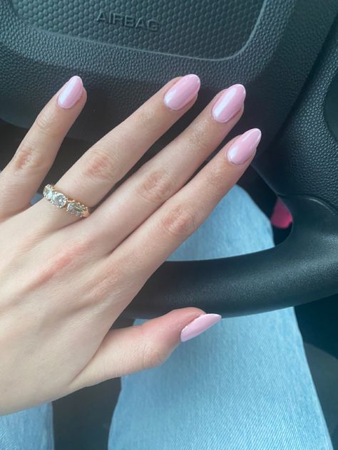 No Chip Pink Nails, Soft Pink Nails With Chrome, Light Pale Pink Nails, Light Pink Nails With Chrome Powder, Pale Pink Summer Nails, Light Pink Chrome Nails Short Square, Baby Pink With Chrome Nails, Dnd Chrome Nails, Pink Crome Nails Ideas