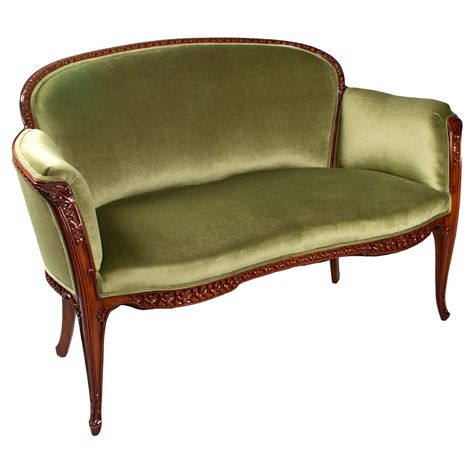 HIST 2-Louis Majorelle French Art Nouveau 'Auberpines' Salon Suite | 1stdibs.com Nouveau Furniture, Art Nouveau Furniture, Art Nouveau Antiques, French Art Nouveau, Salon Suites, Watches Collection, Carved Legs, Antique Sofa, Tiffany Lamps