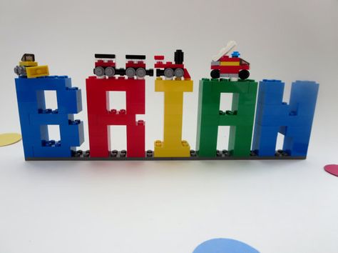 Lego Name Sign, Lego Friends Birthday Party, Lego Friends Birthday, Lego 3d, Lego Letters, Love Name, Kid's Playroom, Lego Games, Lego Birthday Party