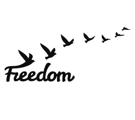 Word freedom turns into the black flying birds. Color: Black. Tags: Cool, Popular Freedom Word Tattoo, Freedom Tattoo Men, Natur Tattoo Arm, Freedom Tattoo, Bird Painting Diy, Simple Bird Tattoo, Divorce Celebration, Fly Bird, Bird Tattoo Back