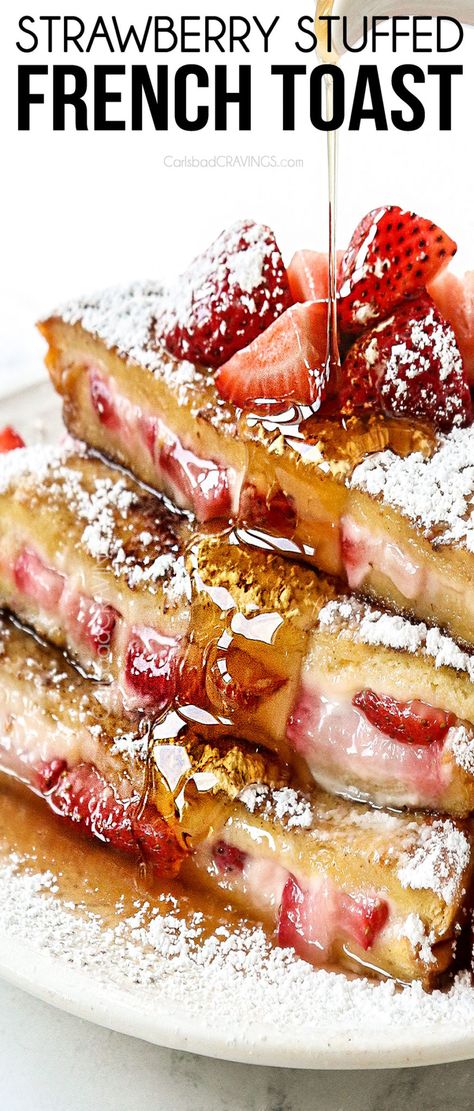 Strawberry Stuffed French Toast, Cream Cheese Desserts Easy, Hello Morning, Cravings Recipes, Strawberry French Toast, Brunch Foods, Stuffed French Toast Cream Cheese, Spring Breakfast, Brunch Club