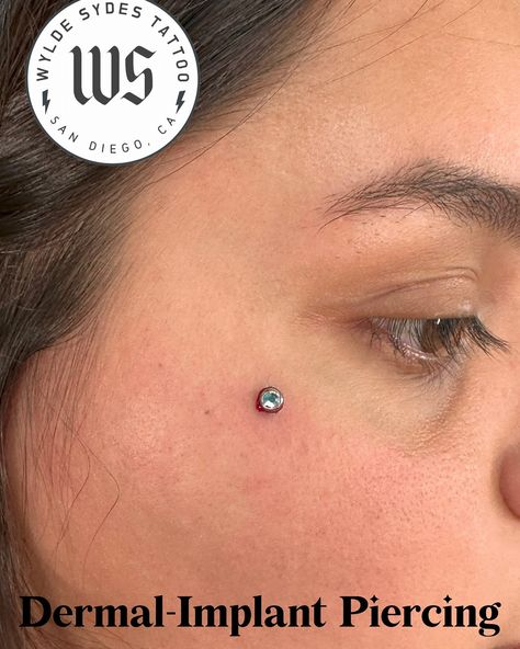 Dermal implant. Price: $80 ,including jewelry All jewelry is hypoallergenic implant-grade titanium. www.wyldesydestattoo.com #bodypiercing #piercing #wyldesydestattoo #dermalpiercing #sandiego #piercingstudio Piercings, Quick Saves