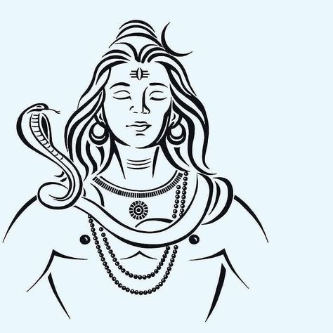 Shiva Outline Tattoo, Shiva Outline Drawing, Mahadev Outline, Shiva Outline, Siva Drawing, Mahadev Drawing Easy, Lord Shiva Drawing Easy, Shiva Meditation, Lord Shiva Sketch