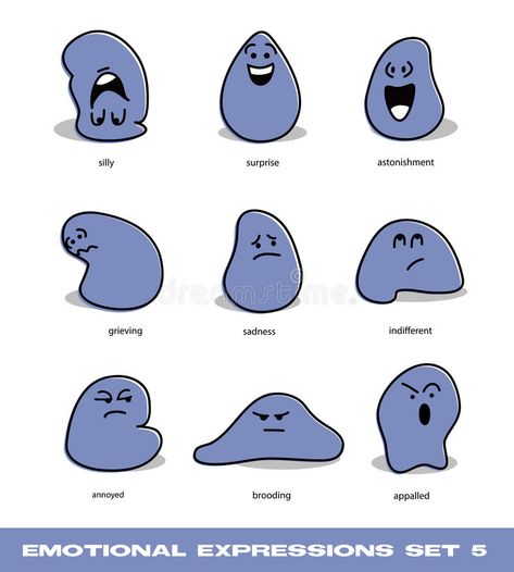 Expressions Illustration, Doodle Monster, Different Expressions, Emotion Faces, Doodle Characters, Cartoon Doodle, Simple Character, Modern Graphic Art, Mascot Design