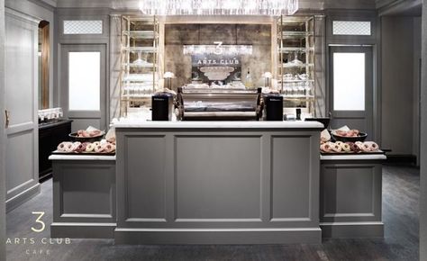 3 Arts Club Cafe at Restoration Hardware | StyleChicago.com Restoration Hardware Kitchen, Coffee Bar Cafe, Chicago Coffee Shops, Tea Room Design, Restoration Hardware Store, Arts Club, Basement Bar Designs, Brick Flooring, Loft Spaces