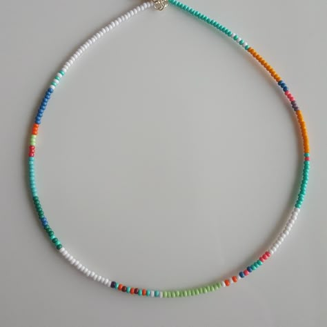 Trendy Seed Bead Necklace, Colorful Beads Necklace For Beach, Colorful Seed Bead Necklace, Vacation Colorful Beads Choker Necklace, Beach Necklace, Seed Bead Necklace Ideas, Vacation Colorful Beads Choker, Diy Friendship Bracelets Tutorial, Beaded Necklace Patterns