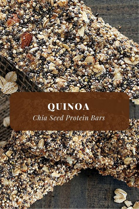 You are going to love these homemade Quinoa Protein Bars!  This healthy snack has quinoa, chia seeds, honey, ground flax seeds, raw almost, and oats and is the perfect addition to your clean eating diet.  #QuinoaRecipes #QuinoaProteinBars Flax Seed Bars, Quinoa Ideas, Chia Seed Protein, Chia Bars, Chia Seeds Protein, Açai Bowls, Mushroom Quinoa, Lithuanian Recipes, Chia Recipe