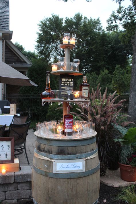 Bourbon Party Decorations, Bourbon Birthday Party Ideas, Bourbon Themed Birthday Party, Old Fashion Bar, Couples Shower Themes, Bourbon Party, Crab Feed, Fundraising Games, Whiskey Lounge