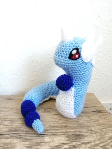 Dragonair Crochet Pattern, Dragonair Pokemon, Pokemon Crochet, Crochet Pokemon, Pokemon Pattern, Big Balls, Pokemon Games, Dk Yarn, Crochet Hook Sizes