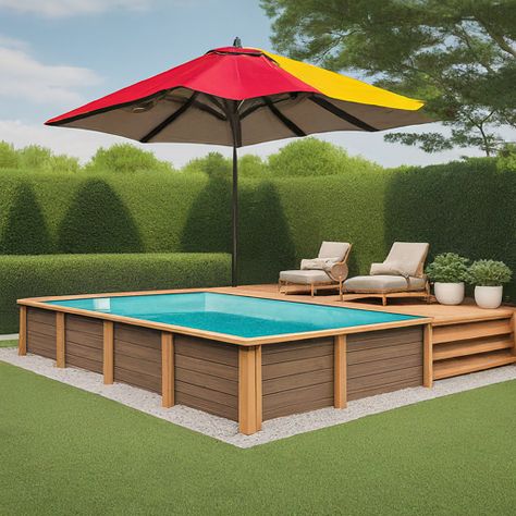 19 Best Above Ground Pool Ideas - DIYCozy: Nails, Decor, DIY, Gardening, Holidays Above Ground Pool Table, Above Ground Pool Surround Ideas, Above Ground Pool Surround, Bestway Pool Ideas Backyards, Backyard With Above Ground Pool, Pool Surround Ideas, Pool Table Bar, Pool Surround, Cottage Backyard