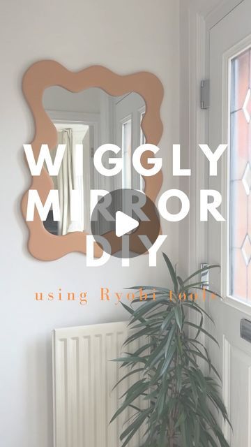 Wavy Mirror Decor Diy, Diy Curvy Mirror Frame, Spray Foam Mirror Diy, Circle Mirror Diy, Mirror Frames Ideas, Wavy Mirror Decor, Mirror Upcycle, Curvy Mirror, Diy Mirror Frame