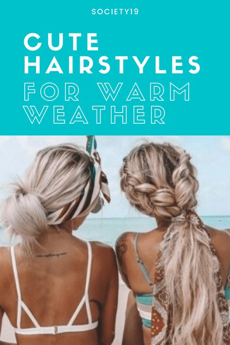 Cute Hairstyles For Warm Weather - Society19 Hairstyles For Warm Weather, Five Minute Hairstyles, Hair Styles For Dirty Hair Quick, Rainy Day Hairstyles, Hottest Hairstyles, French Braid Ponytail, Pony Hairstyles, Cute Quick Hairstyles, Travel Hairstyles