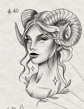 Widder Frau Tattoo, Aries Drawing, Aries Tattoos, Aries Tattoo, 3 Tattoo, Tattoos For Black Skin, Ram Horns, Halloween Tattoo, Zodiac Tattoo