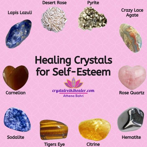 Crystals For Self Esteem, Crystals For Self Confidence, Crystals For Confidence And Self Love, Ritual Oils, Crystal Magick, Best Healing Crystals, Healing Rocks, Crystal Healing Chart, Health Chart