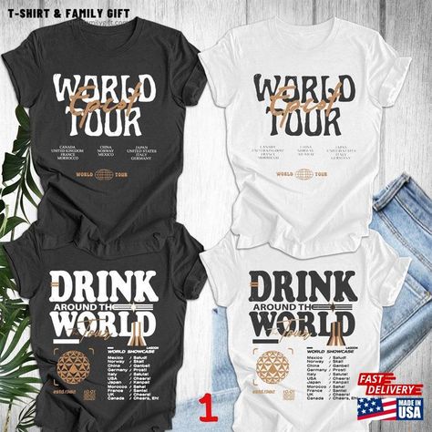 Epcot Shirt Retro World Tour Drink Around The Unisex Sweatshirt Check more at https://tshirtfamilygift.com/product/epcot-shirt-retro-world-tour-drink-around-the-unisex-sweatshirt/ Usa Cheer, Group Trip, Epcot Shirts, Disney Shirt, Group Travel, Trending Tshirts, World Tour, Family Shirts, Cool Shirts