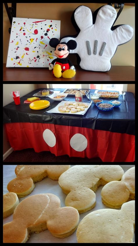 Breakfast Ideas Party, Mickey Breakfast, Mickey Roadster Racers Birthday, Birthday Breakfast Party, Mickey Baby Showers, Pancake Party, Mickey Mouse Baby Shower, Mickey Theme, Trip To Disney World